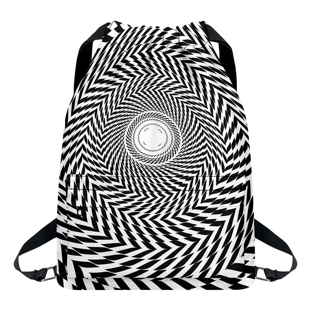 Spiral Illusory Motion Print Drawstring Backpack