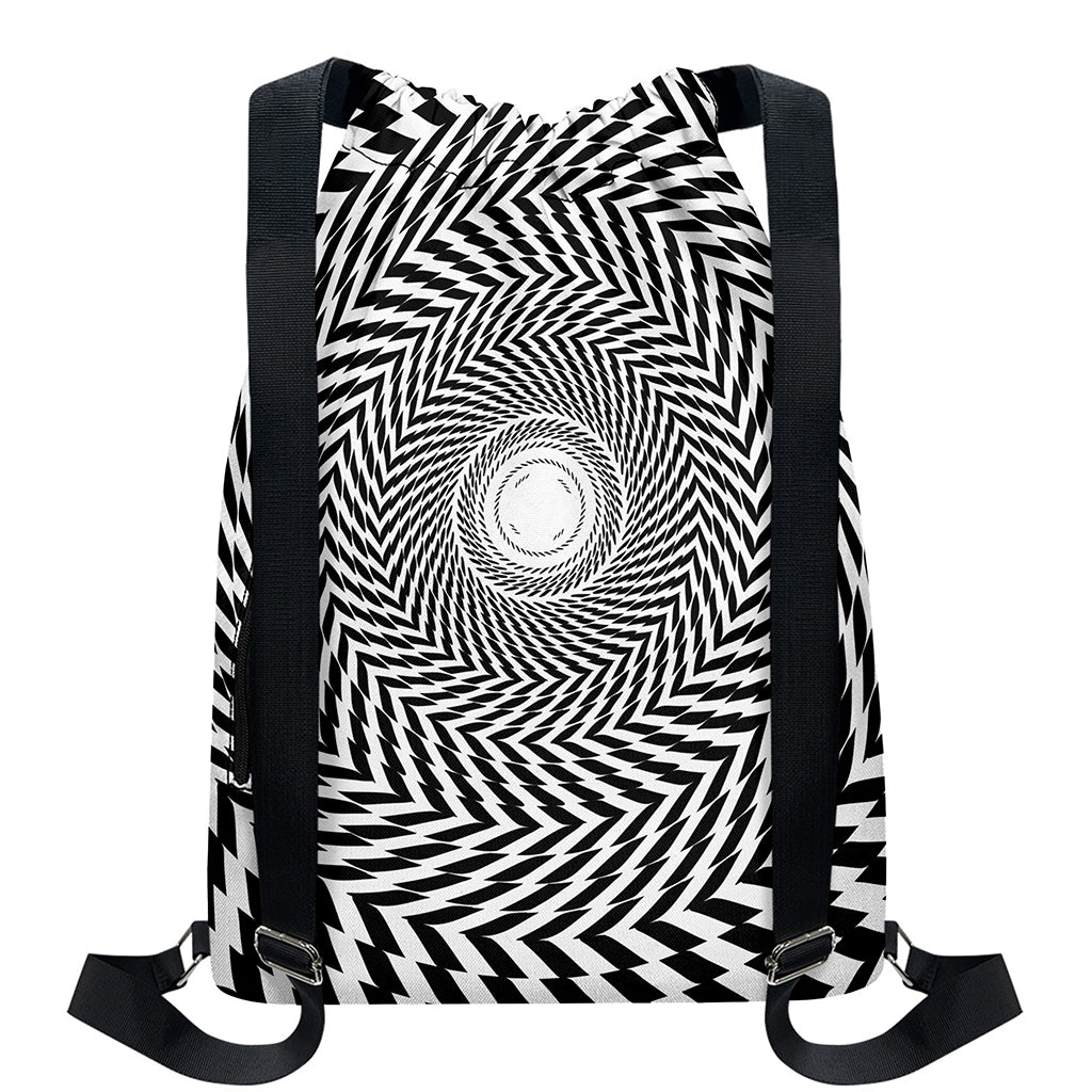 Spiral Illusory Motion Print Drawstring Backpack