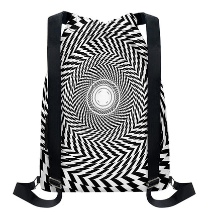 Spiral Illusory Motion Print Drawstring Backpack