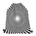 Spiral Illusory Motion Print Drawstring Bag