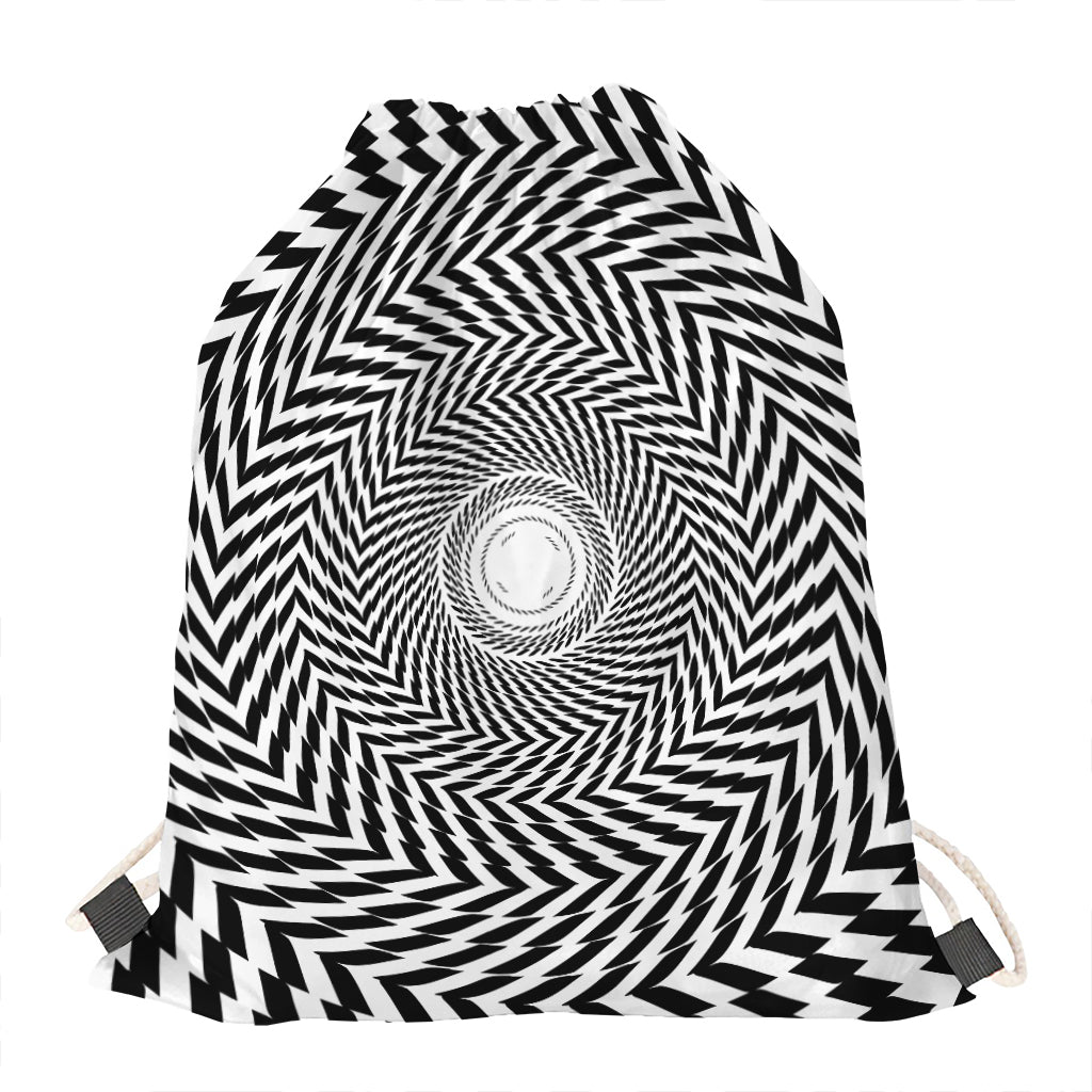 Spiral Illusory Motion Print Drawstring Bag