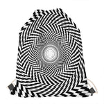 Spiral Illusory Motion Print Drawstring Bag