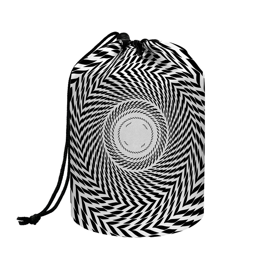 Spiral Illusory Motion Print Drawstring Makeup Bag