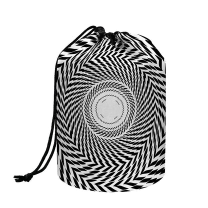 Spiral Illusory Motion Print Drawstring Makeup Bag