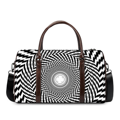 Spiral Illusory Motion Print Duffle Bag