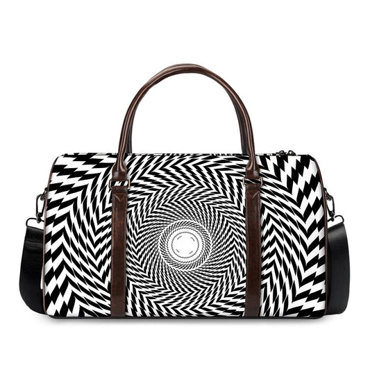 Spiral Illusory Motion Print Duffle Bag