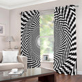Spiral Illusory Motion Print Extra Wide Grommet Curtains