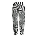 Spiral Illusory Motion Print Fleece Lined Knit Pants