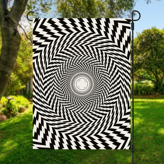 Spiral Illusory Motion Print Garden Flag