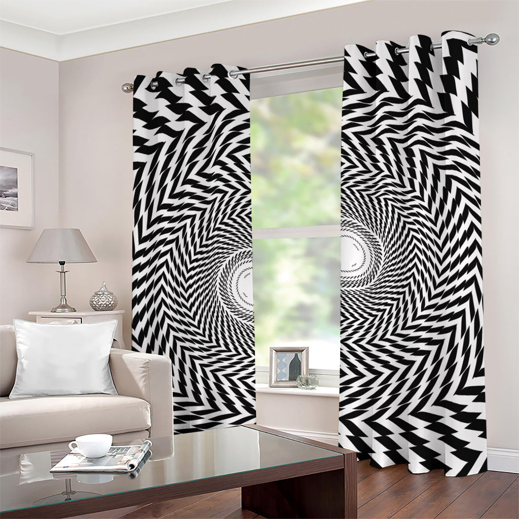 Spiral Illusory Motion Print Grommet Curtains