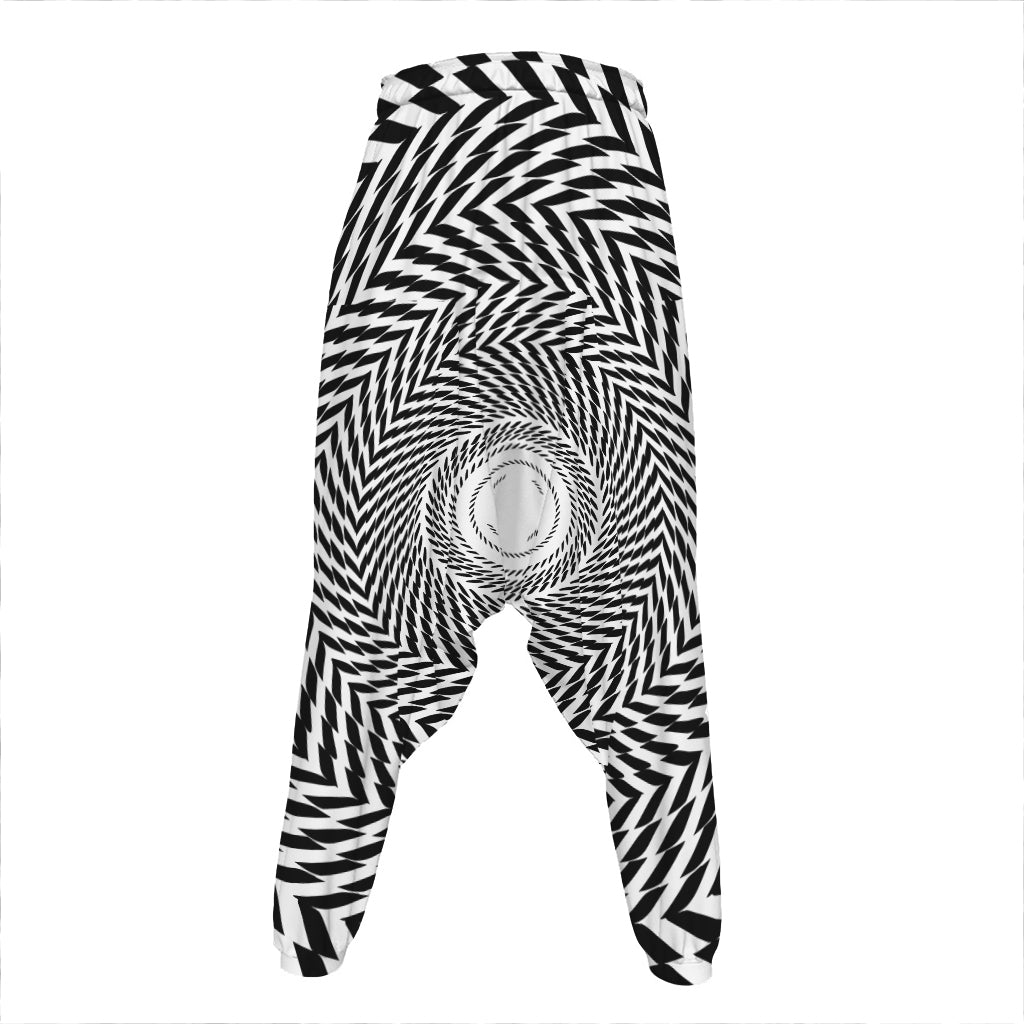 Spiral Illusory Motion Print Hammer Pants