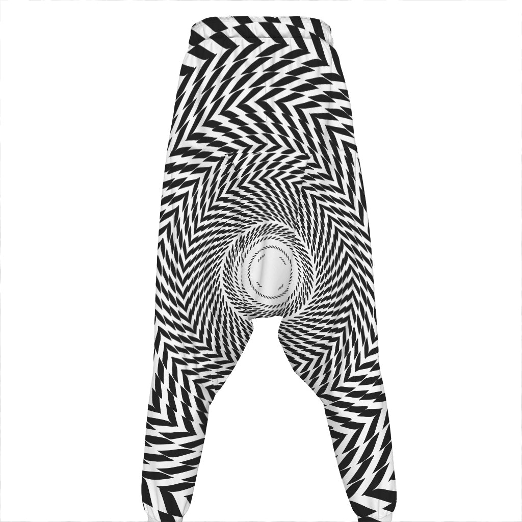 Spiral Illusory Motion Print Hammer Pants