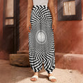 Spiral Illusory Motion Print Harem Pants