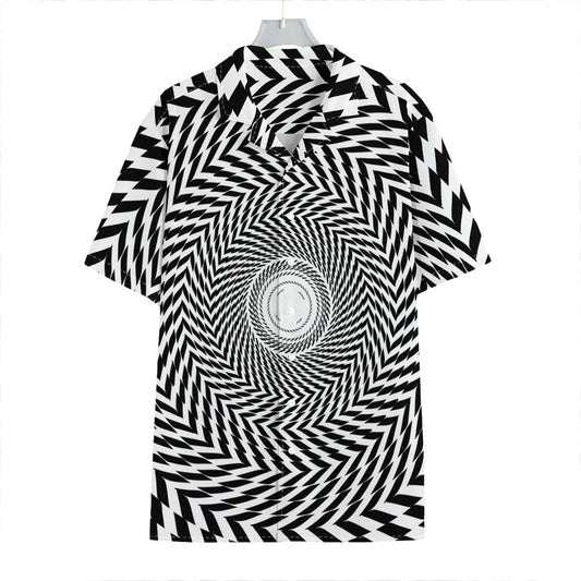 Spiral Illusory Motion Print Hawaiian Shirt