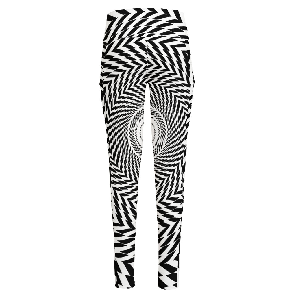 Spiral Illusory Motion Print High-Waisted Pocket Leggings