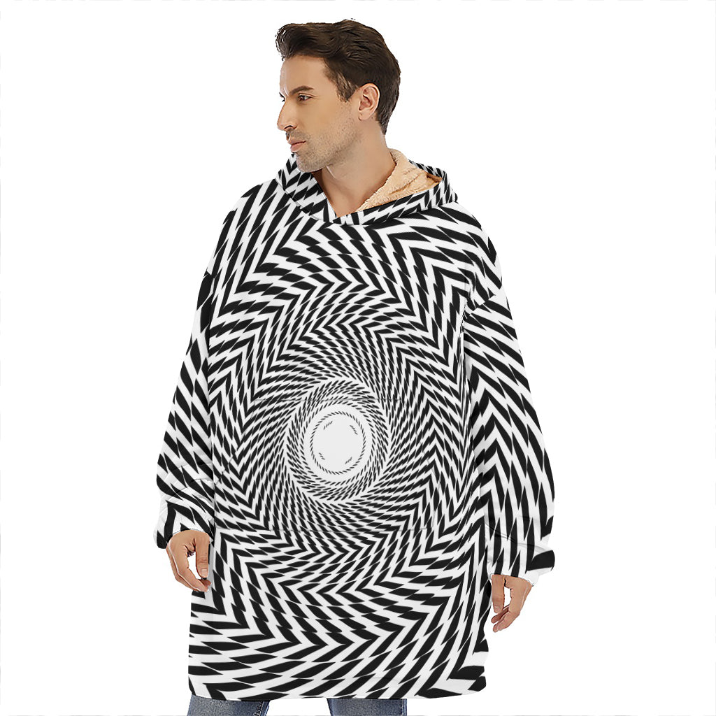 Spiral Illusory Motion Print Hoodie Blanket