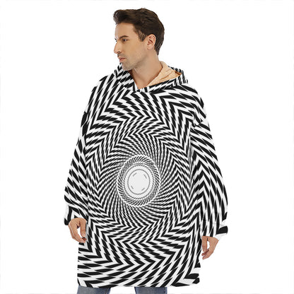 Spiral Illusory Motion Print Hoodie Blanket