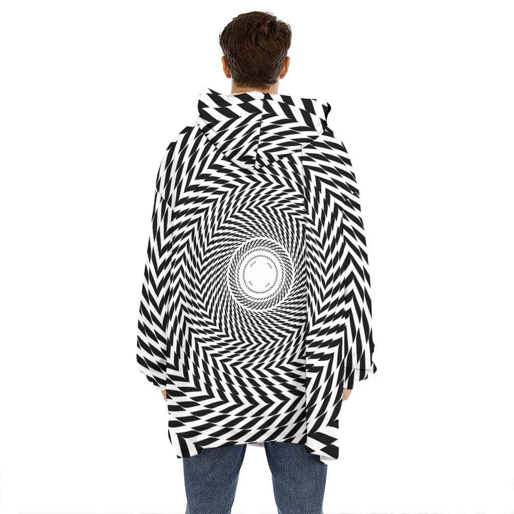 Spiral Illusory Motion Print Hoodie Blanket