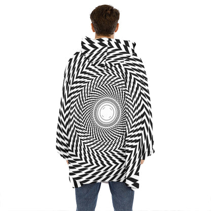 Spiral Illusory Motion Print Hoodie Blanket