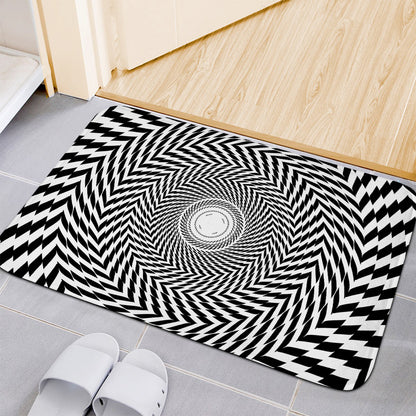 Spiral Illusory Motion Print Indoor Door Mat
