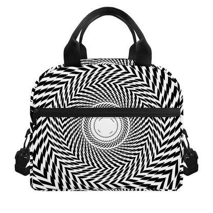 Spiral Illusory Motion Print Insulated Lunch Bag