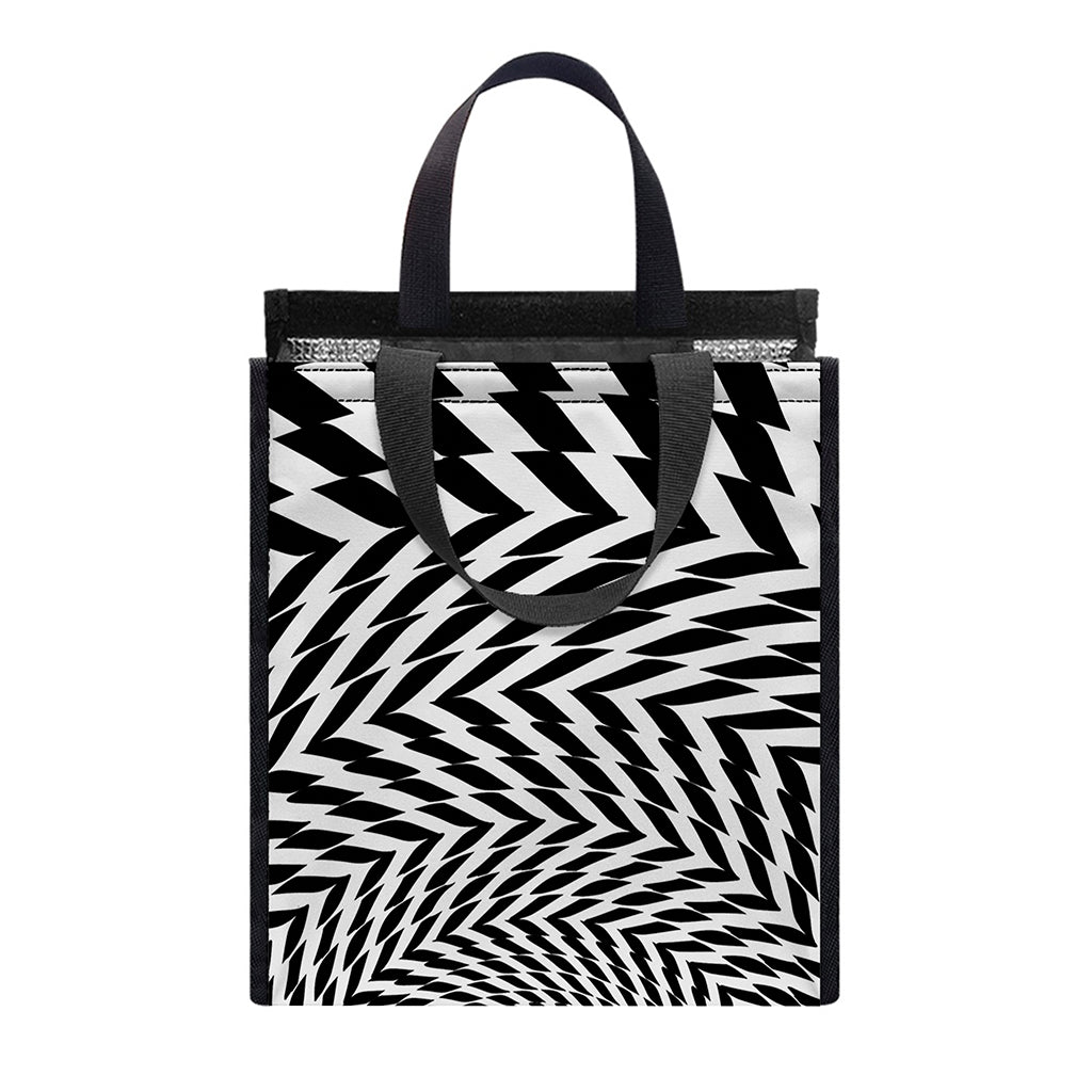 Spiral Illusory Motion Print Insulated Lunch Tote