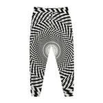 Spiral Illusory Motion Print Jogger Pants
