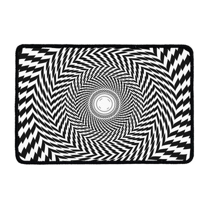 Spiral Illusory Motion Print Kitchen Mat