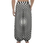 Spiral Illusory Motion Print Lantern Pants
