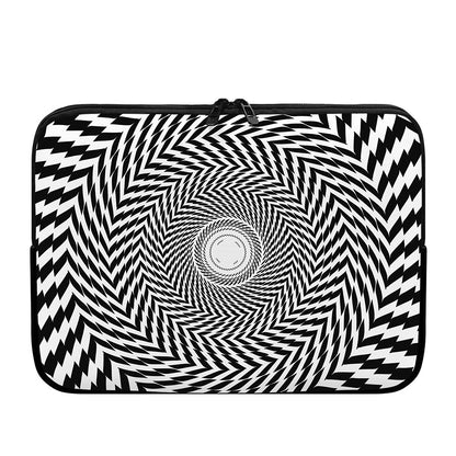 Spiral Illusory Motion Print Laptop Sleeve