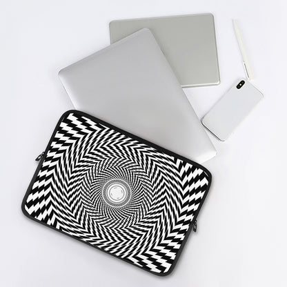 Spiral Illusory Motion Print Laptop Sleeve
