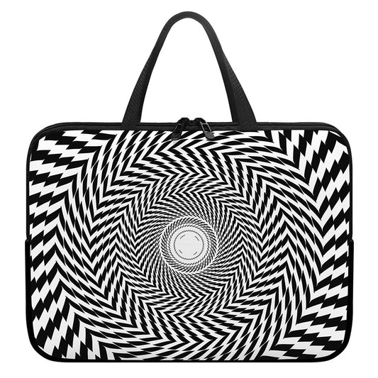 Spiral Illusory Motion Print Laptop Sleeve With Handle