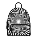 Spiral Illusory Motion Print Leather Backpack