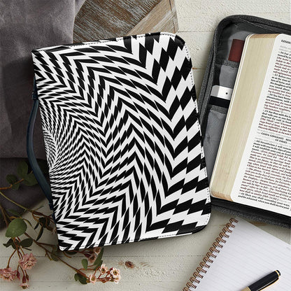 Spiral Illusory Motion Print Leather Bible Cover