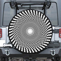 Spiral Illusory Motion Print Leather Spare Tire Cover