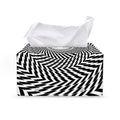 Spiral Illusory Motion Print Leather Tissue Box Cover