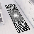 Spiral Illusory Motion Print Long Kitchen Mat