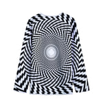 Spiral Illusory Motion Print Long Sleeve Short Coat