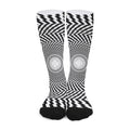 Spiral Illusory Motion Print Long Socks