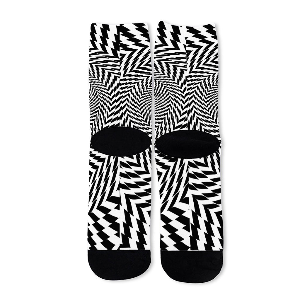 Spiral Illusory Motion Print Long Socks