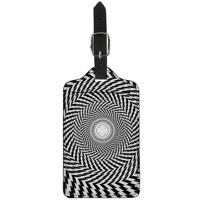 Spiral Illusory Motion Print Luggage Tag