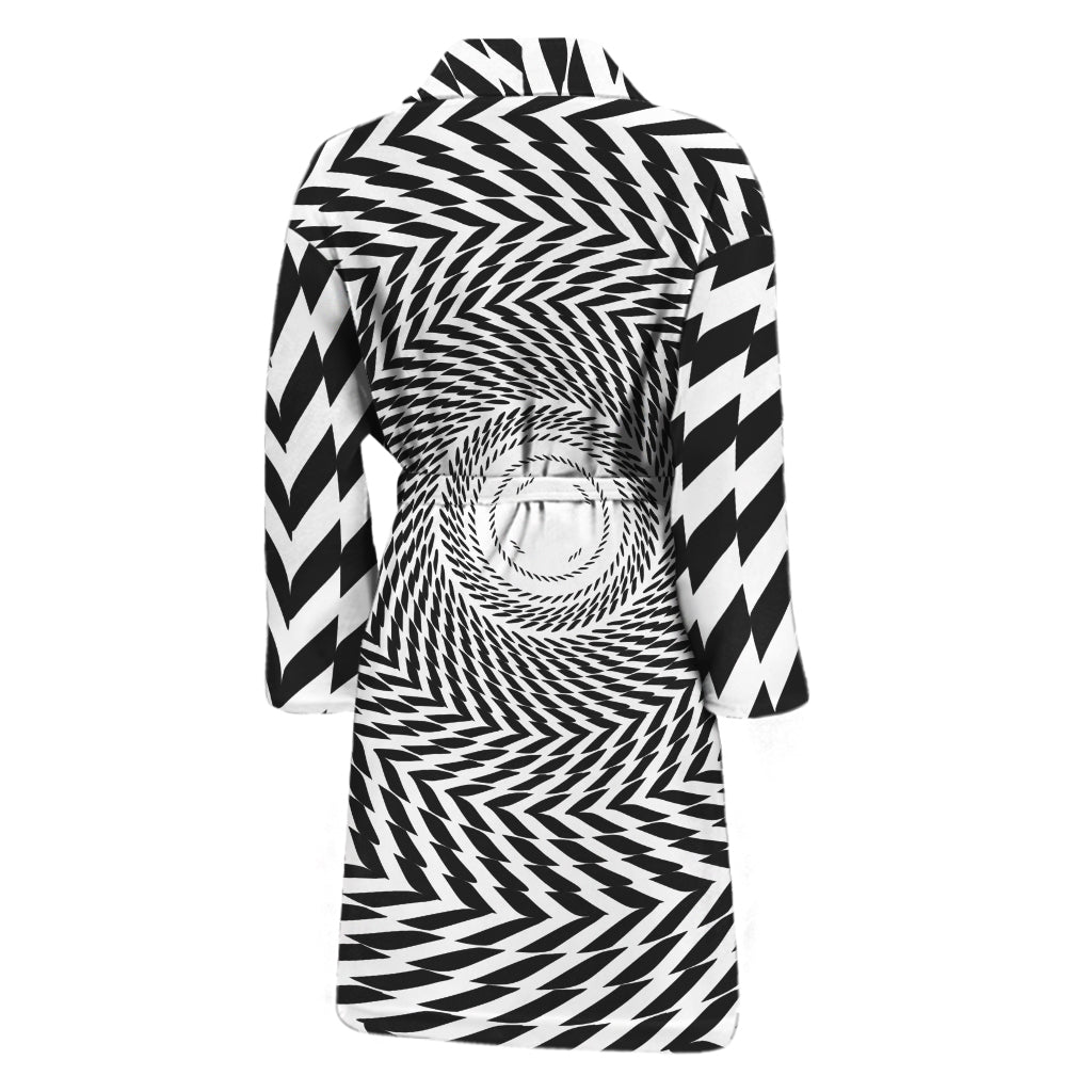 Spiral Illusory Motion Print Men's Bathrobe