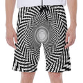 Spiral Illusory Motion Print Men's Beach Shorts