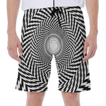 Spiral Illusory Motion Print Men's Beach Shorts