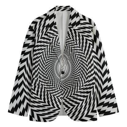 Spiral Illusory Motion Print Men's Blazer