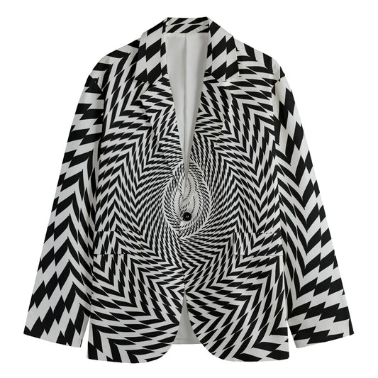 Spiral Illusory Motion Print Men's Blazer