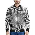 Spiral Illusory Motion Print Men's Bomber Jacket