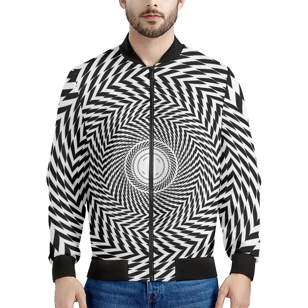 Spiral Illusory Motion Print Men's Bomber Jacket