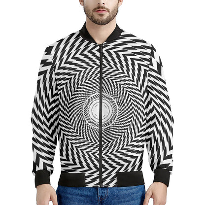 Spiral Illusory Motion Print Men's Bomber Jacket