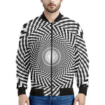 Spiral Illusory Motion Print Men's Bomber Jacket